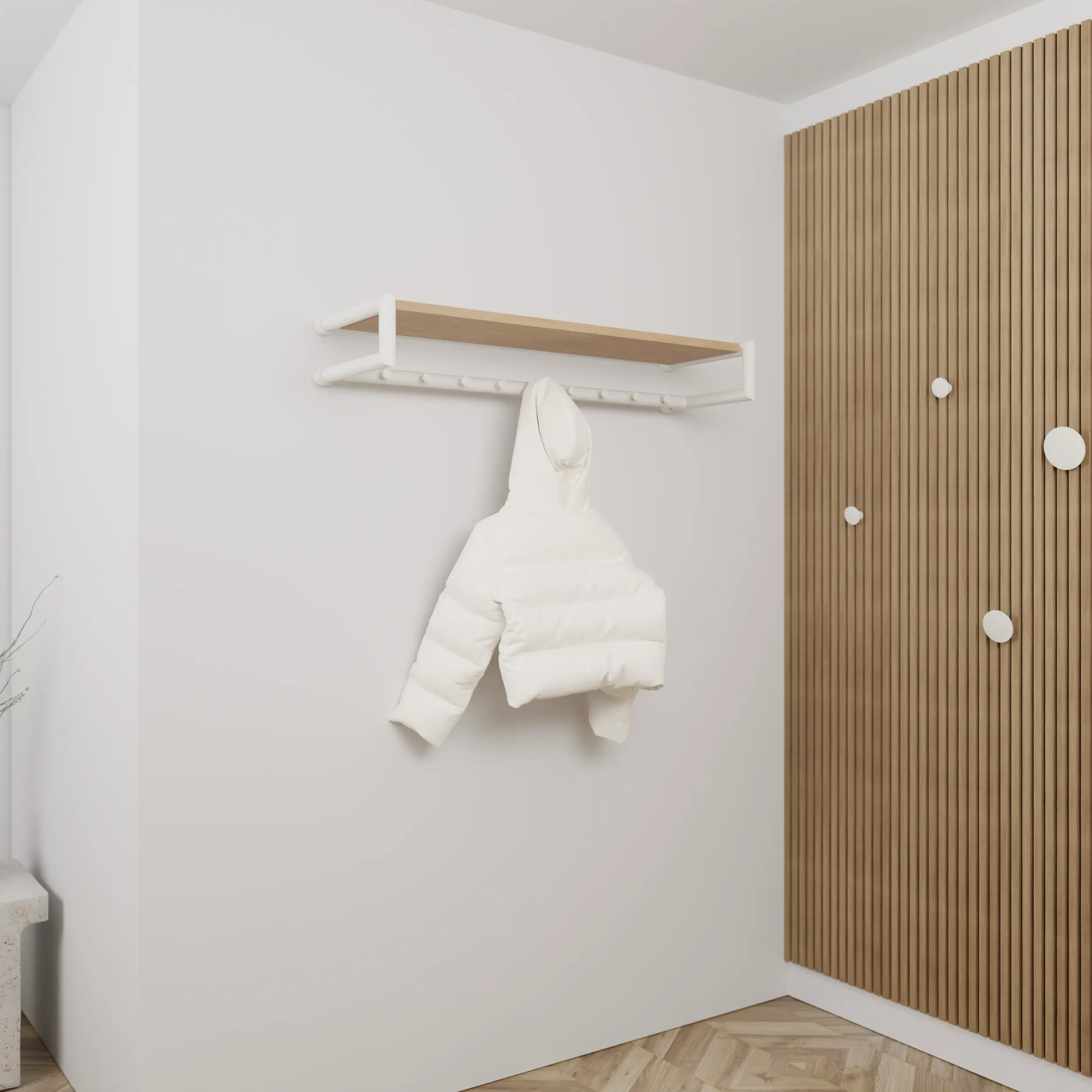 Kleiderständer Iconic U Holz haken