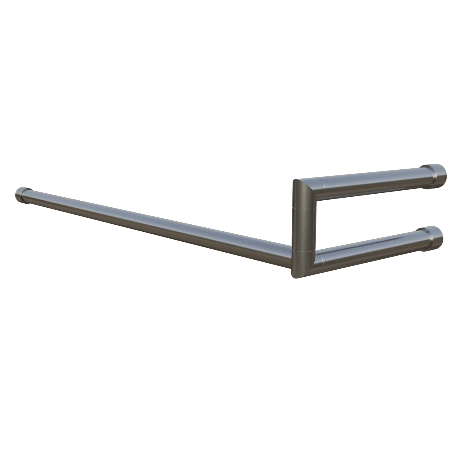 Wall-mounted coat rack Lorien round stainless steel left corner shown as a cut-out angled view.