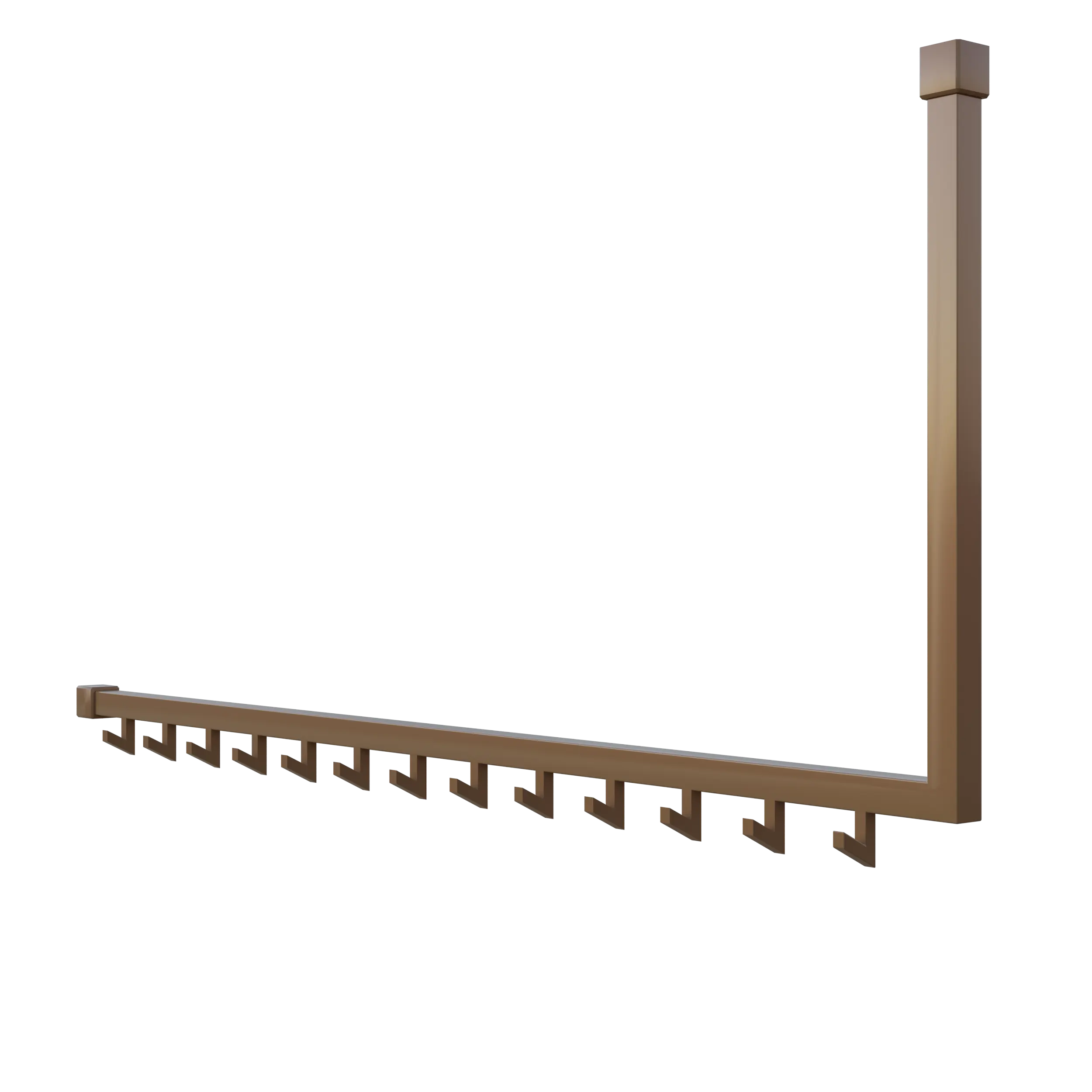 Garderobe Lovan quadratisch bronze freigestellt als Produktansicht dargestellt.