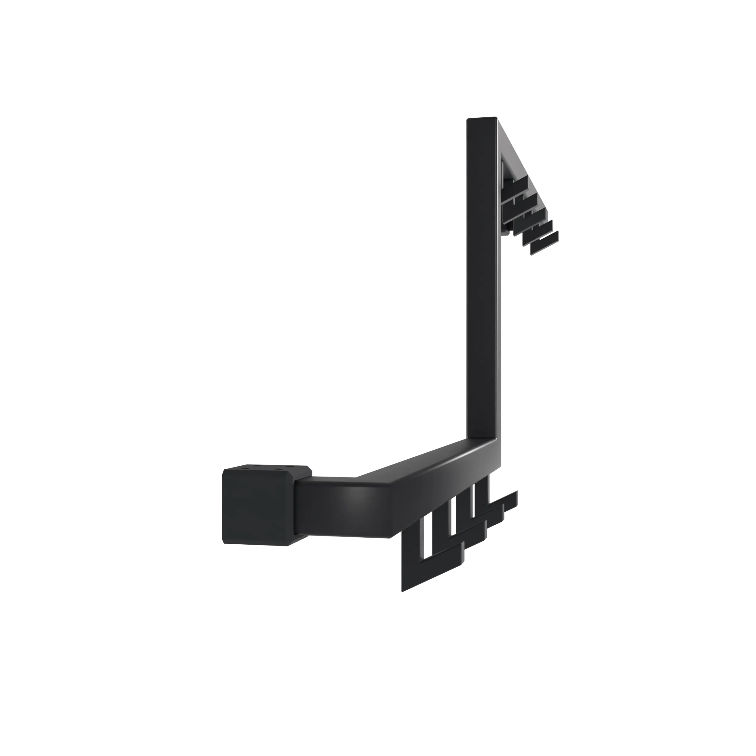 Wall-mounted coat rack Varen square anthracite as a standalone 3D render from the side.