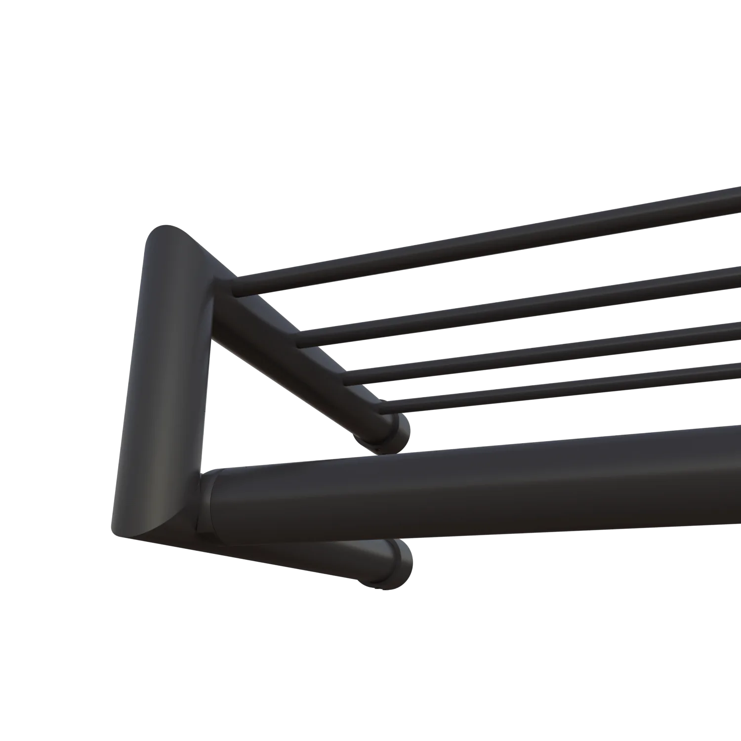 Coat rack Uven round black shown as a cut-out product view.