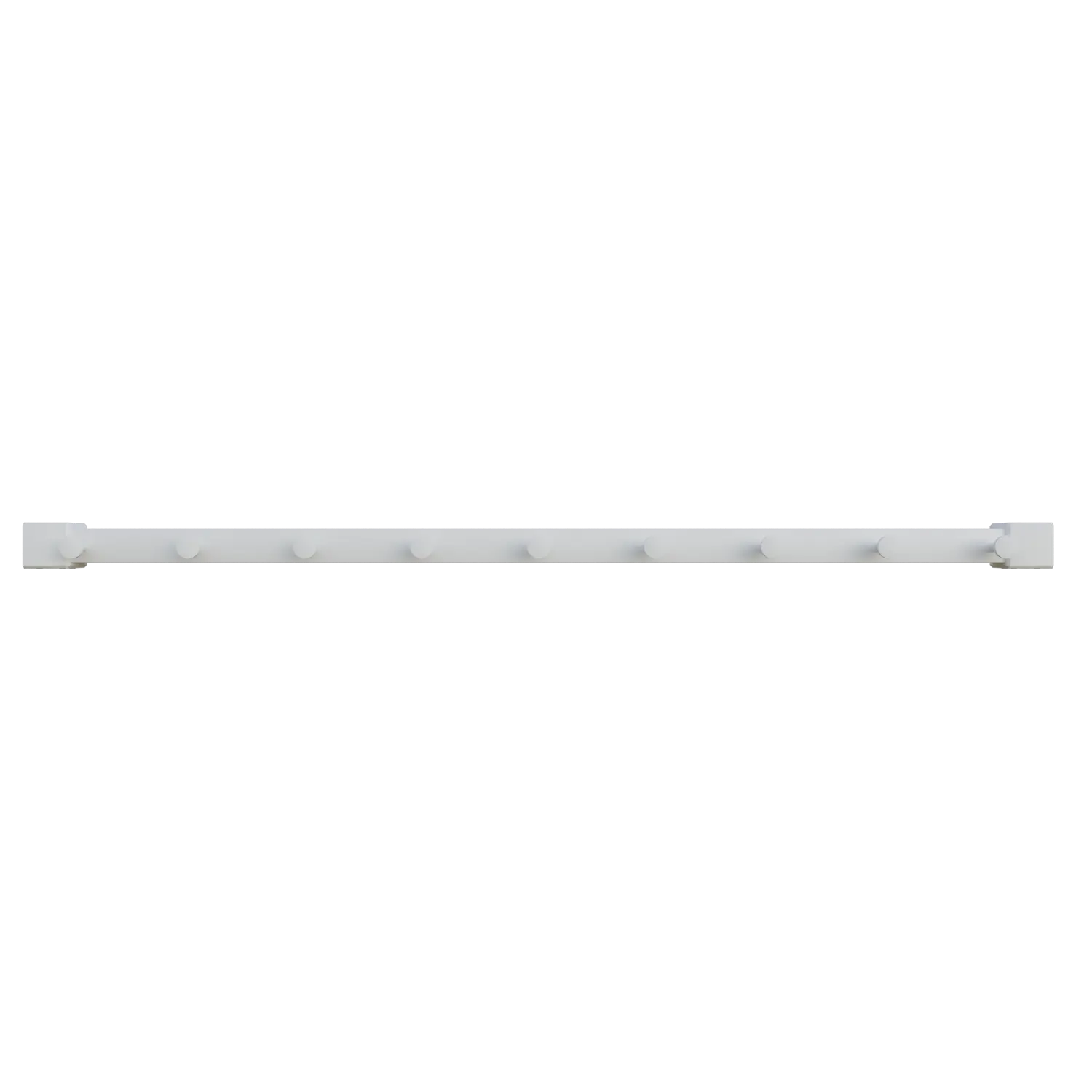 Clothes rail B square white shown as a cut-out from the side.