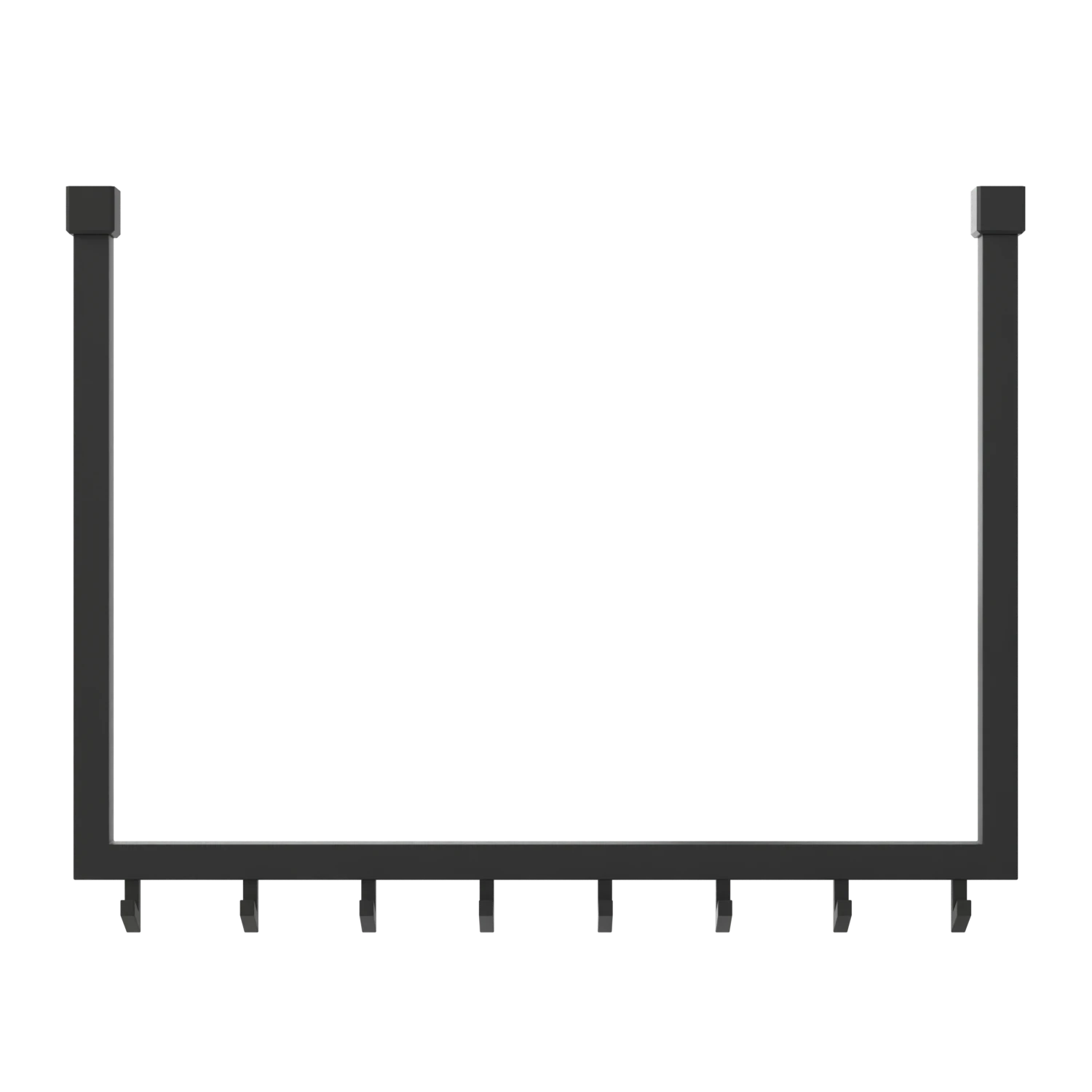 Garderobe Nalen quadratisch schwarz freigestellt von der Seite dargestellt.