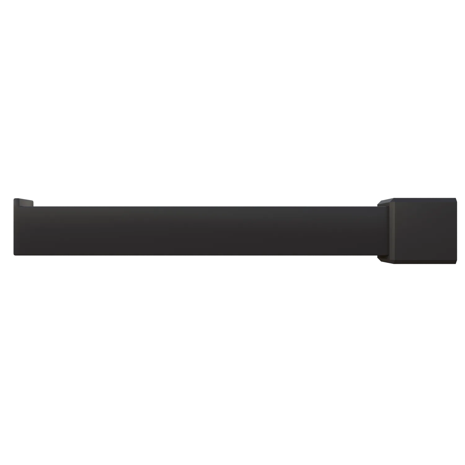 Wandgarderobe Imora quadratisch schwarz als freigestelltes 3D-Rendering von der Seite dargestellt.