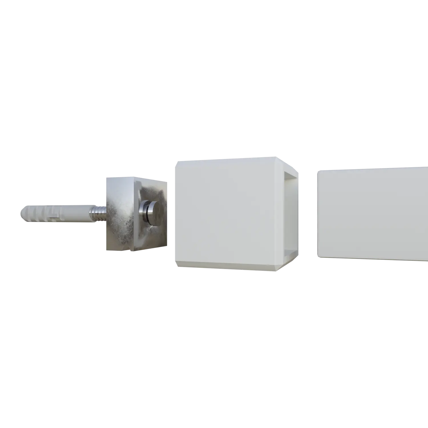 Clothes rail B square white shown as a cut-out product view.
