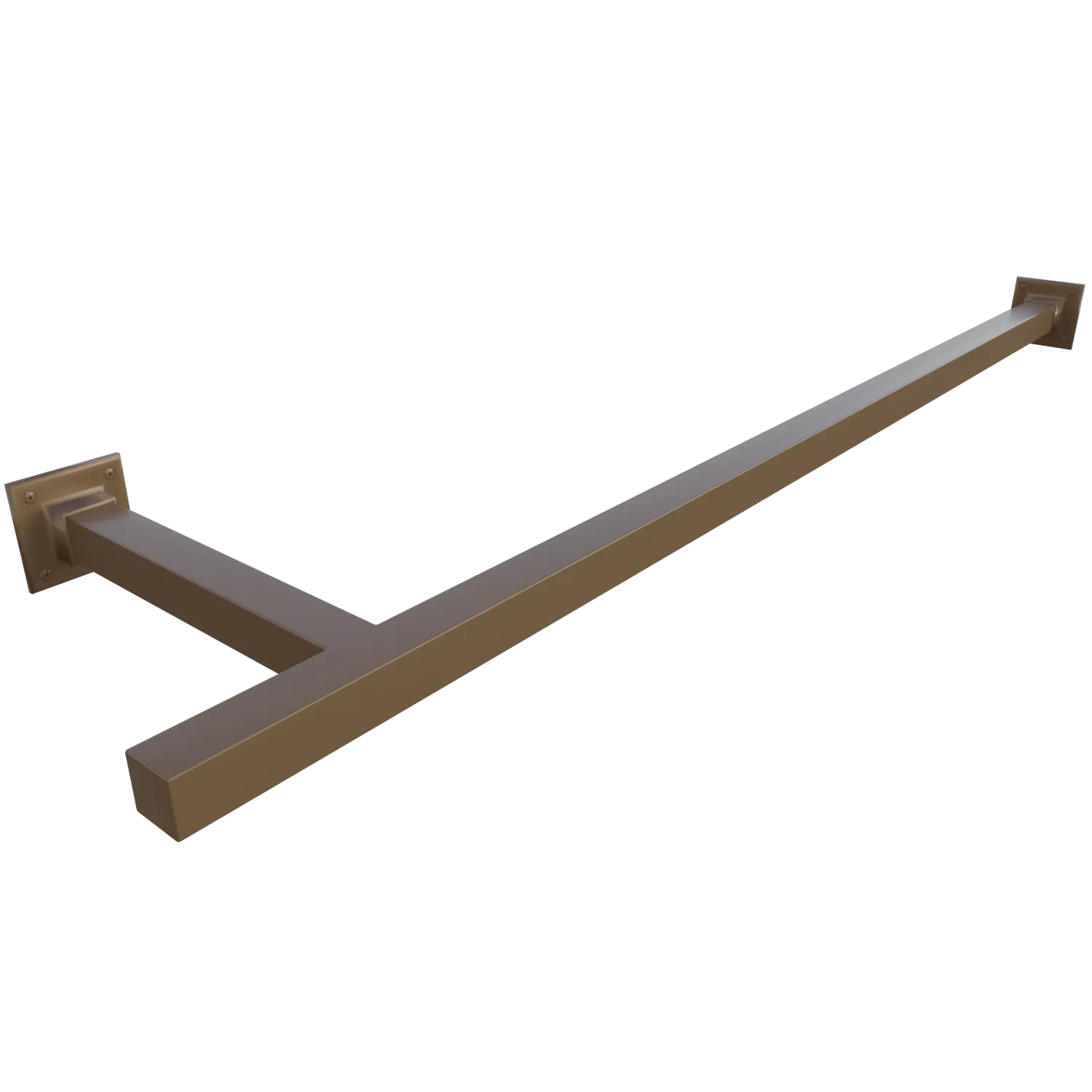 Wandgarderobe Zolma quadratisch bronze freigestellt von der Seite dargestellt.
