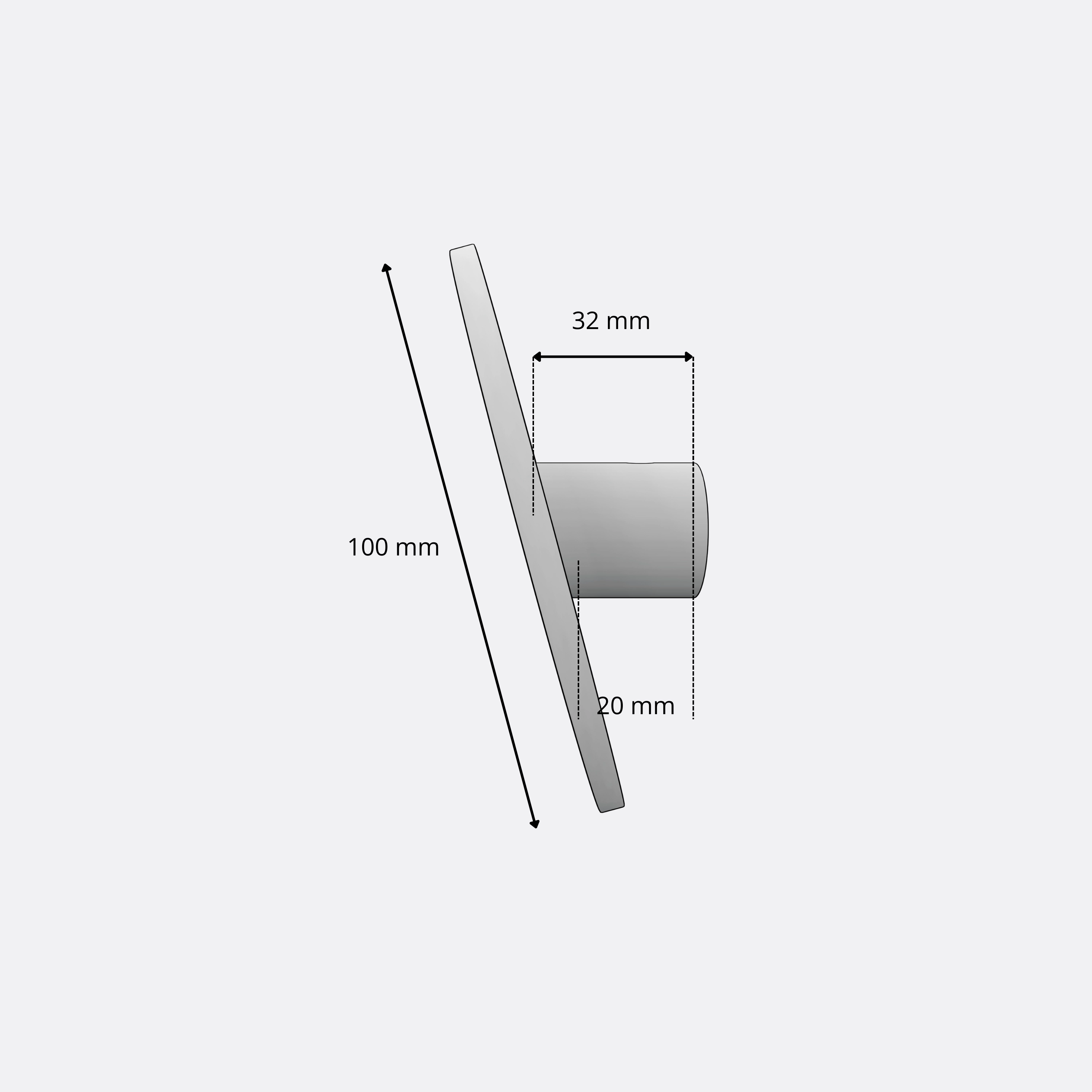 Haken Halo rund weiß als technische Ansicht mit Maßangabe 250 mm dargestellt.