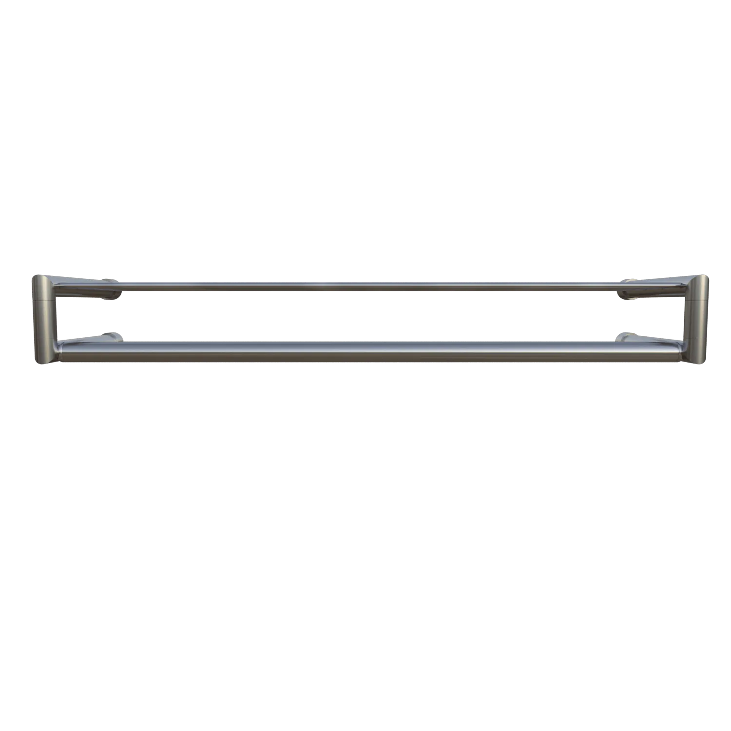 Garderobe Uven rund Edelstahl freigestellt von der Seite dargestellt.