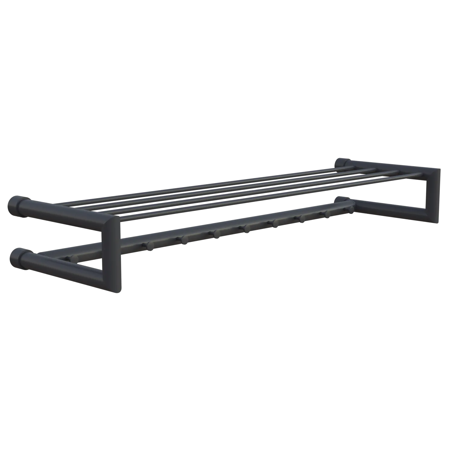 Coat rack Uven round anthracite shown as a cut-out from the side.
