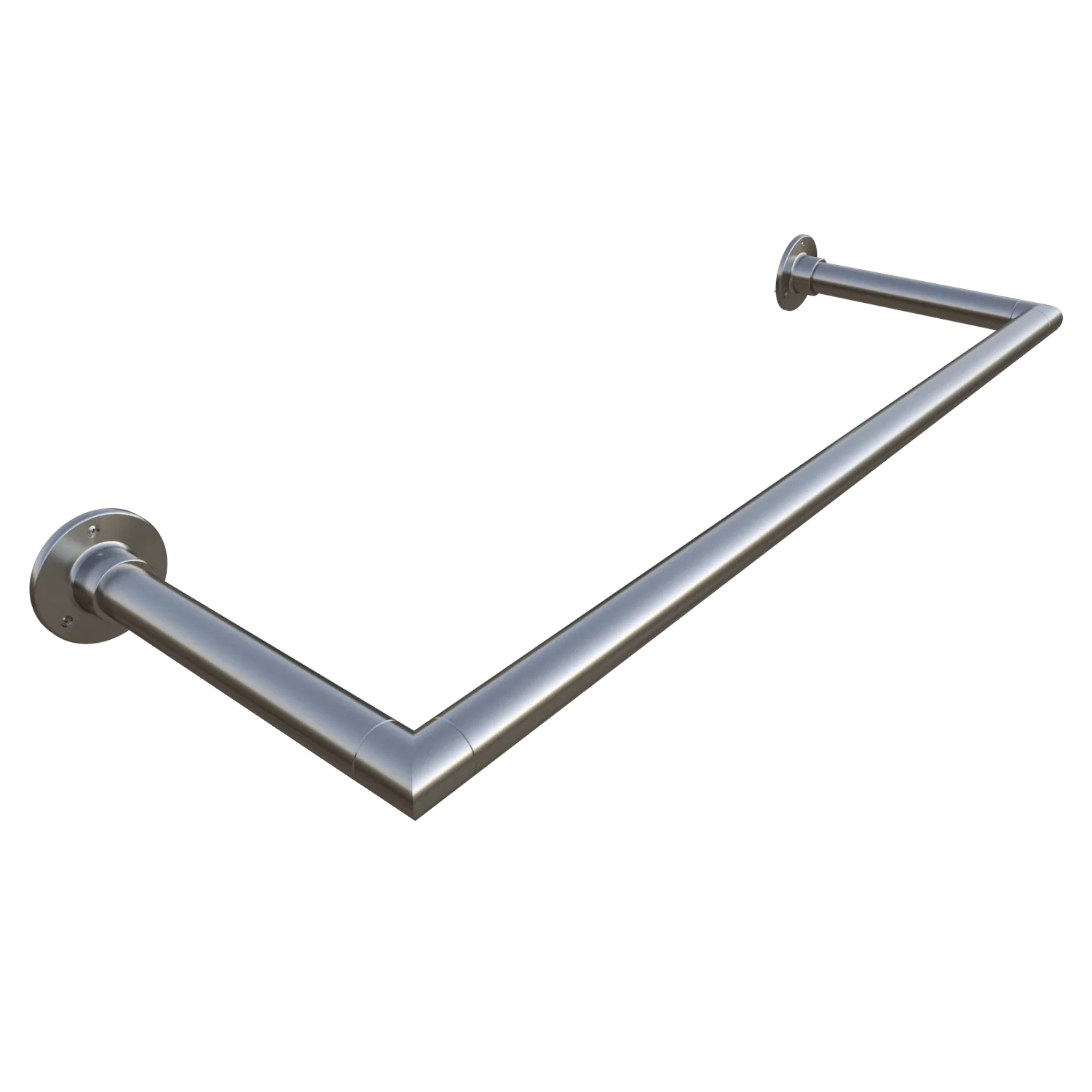 Wandgarderobe Sonel rund Edelstahl freigestellt in schräger Ansicht dargestellt.