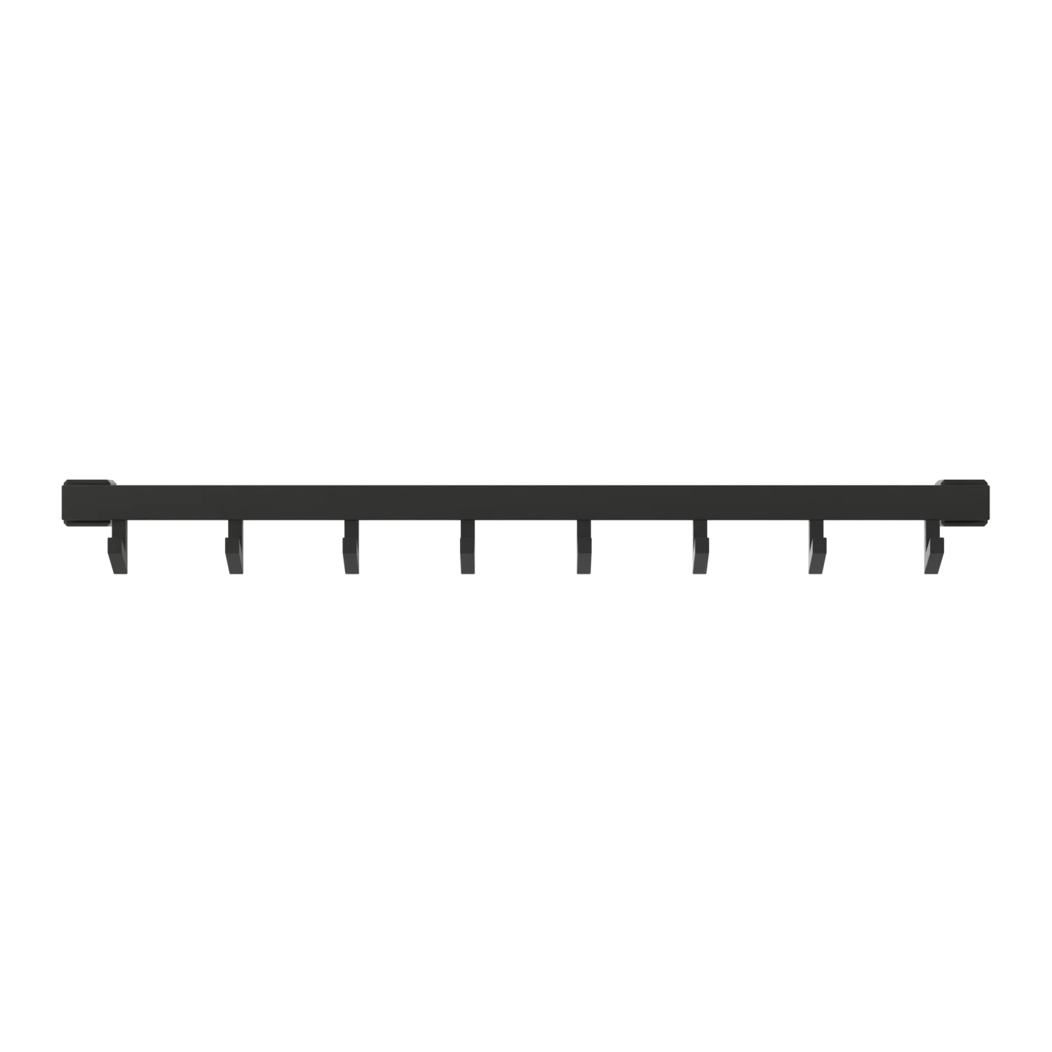 Wandgarderobe Hylan quadratisch schwarz freigestellt in gerader Vorderansicht dargestellt.