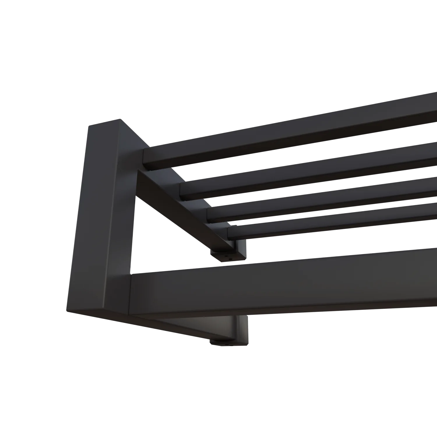 Garderobe Uven quadratisch schwarz freigestellt als Produktansicht dargestellt.
