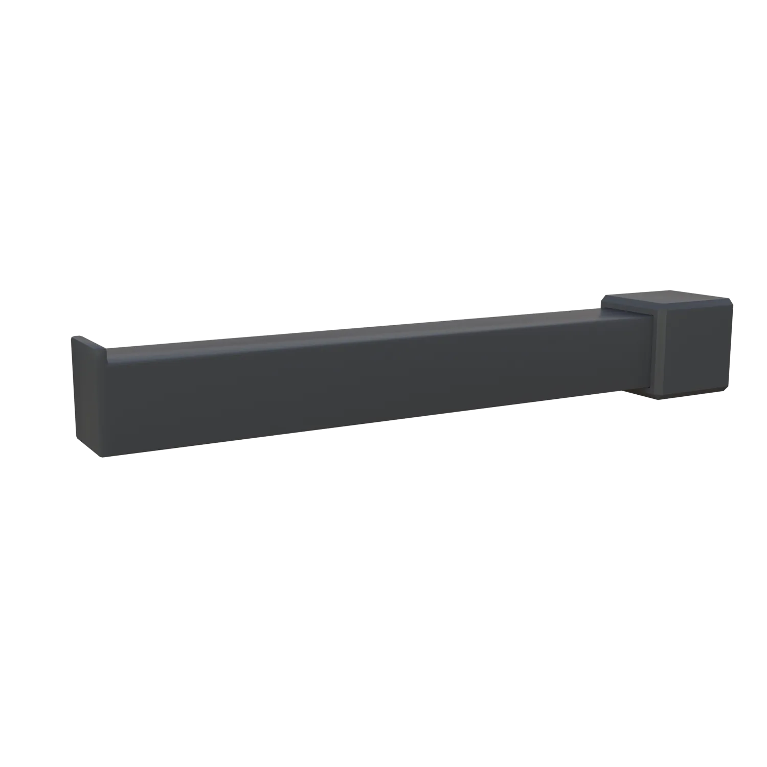 Wandgarderobe Imora quadratisch anthrazit als freigestelltes 3D-Rendering von der Seite dargestellt.