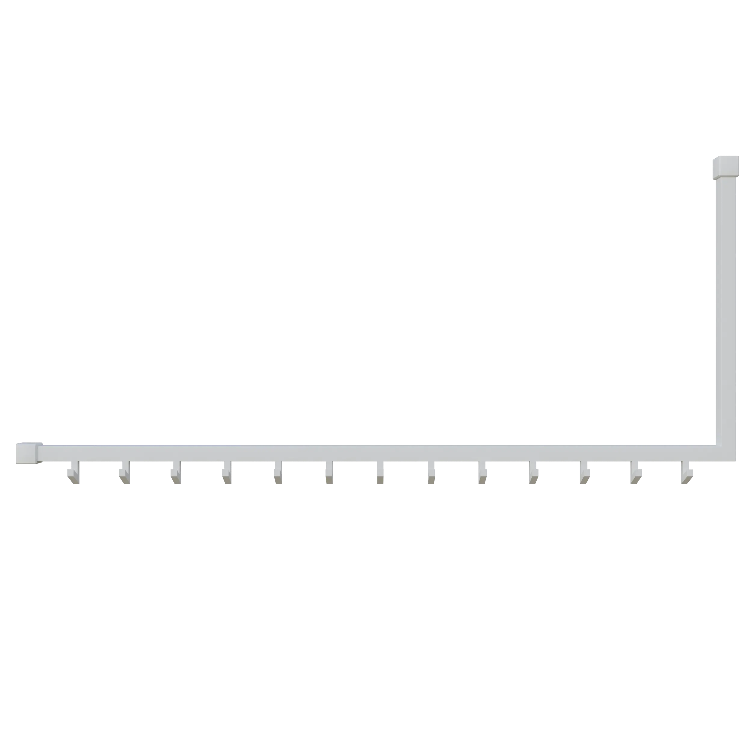 Coat rack Lovan square white shown as a cut-out from the side.