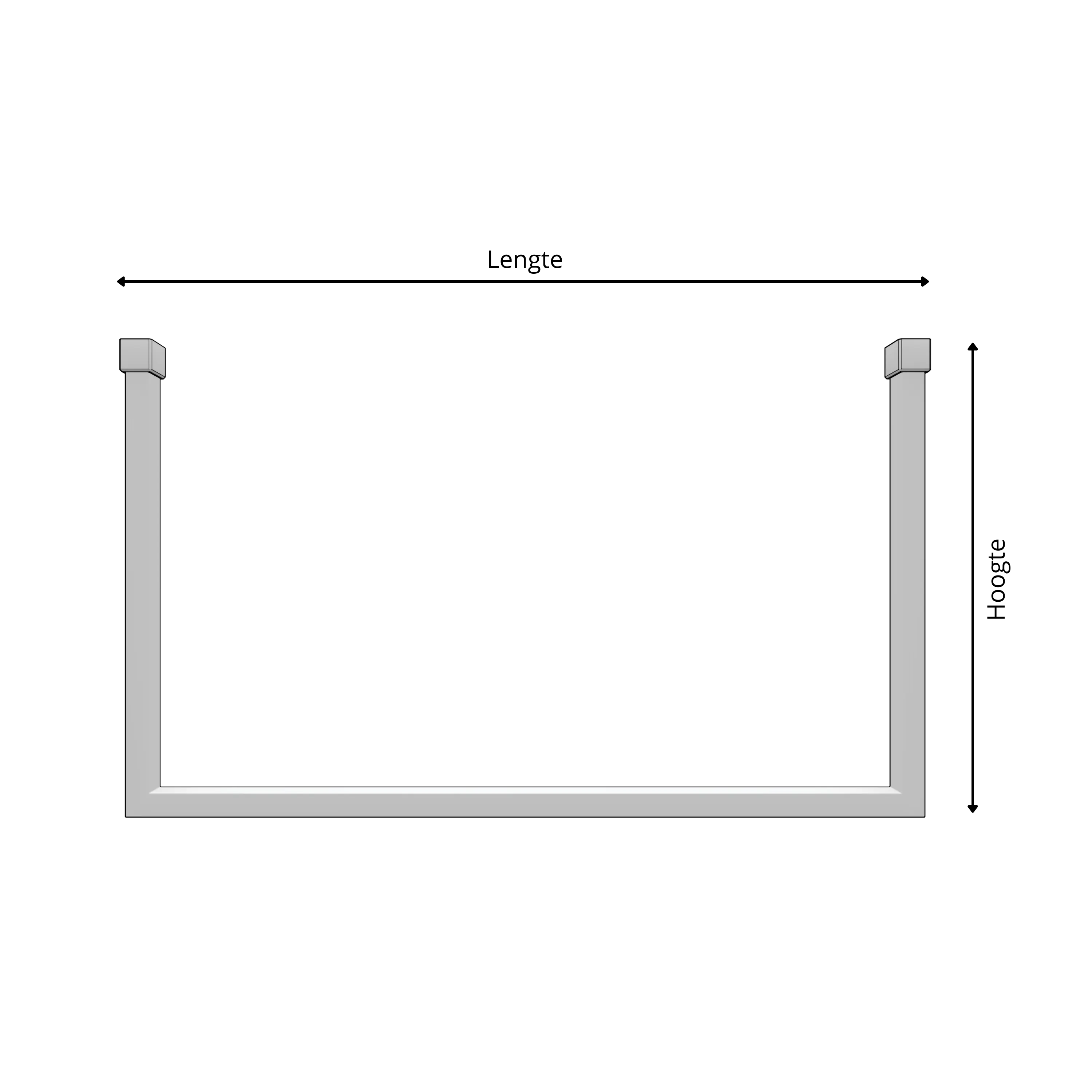 Garderobe Nalen quadratisch anthrazit als technische Ansicht mit Maßangabe 250 mm dargestellt.