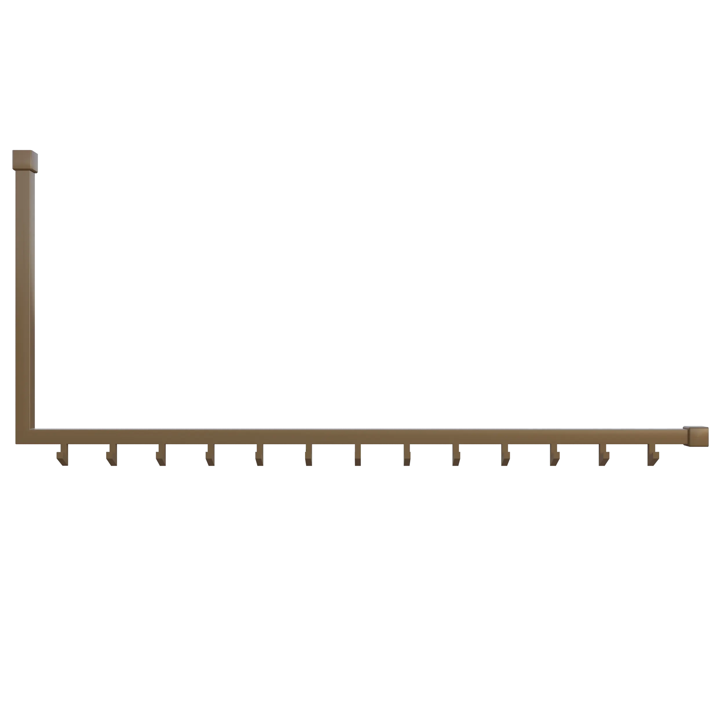Garderobe Lovan quadratisch bronze freigestellt als Produktansicht dargestellt.