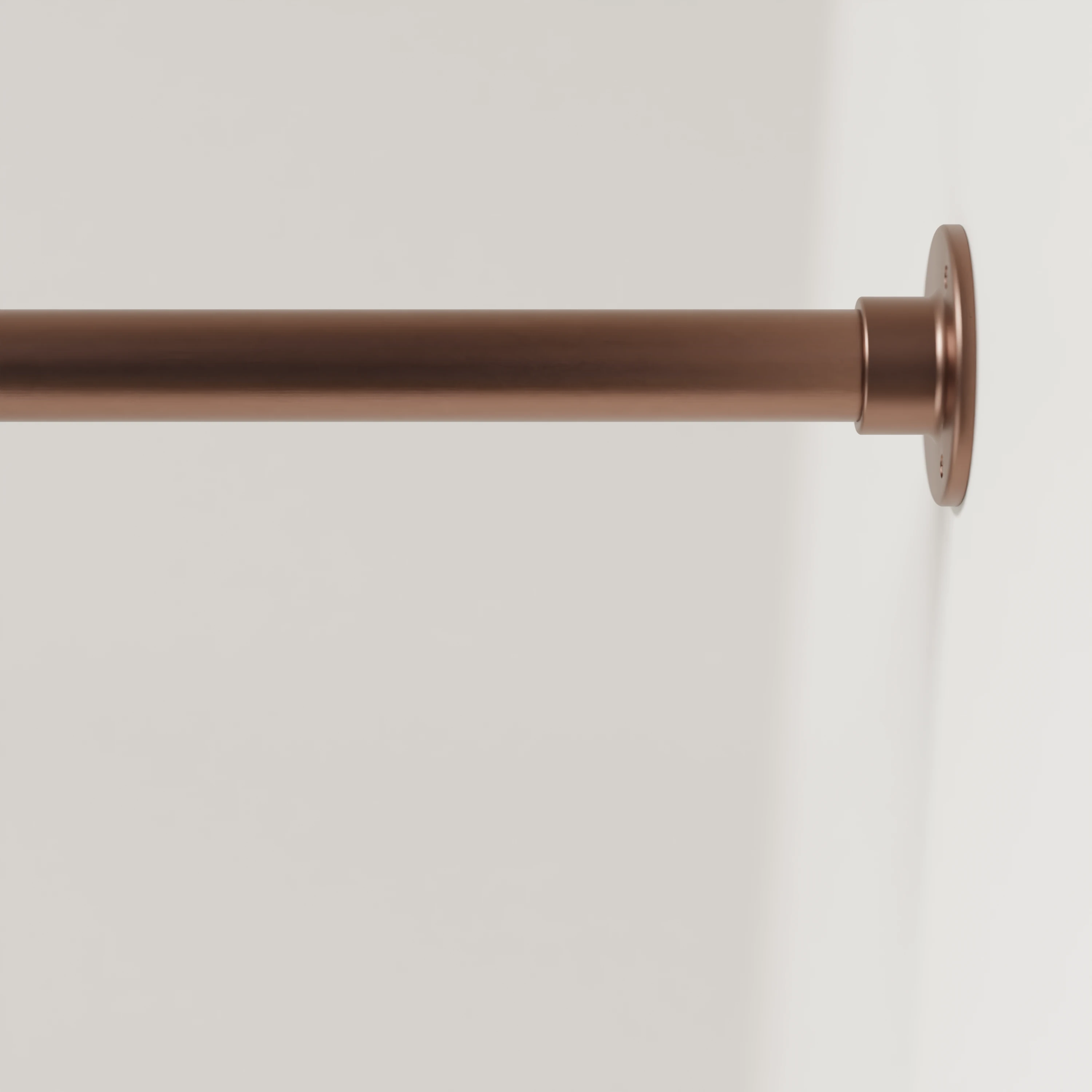 Detailbeeld van Garderobestang A aan de wand, brons, rond Ø34mm, zonder haken.