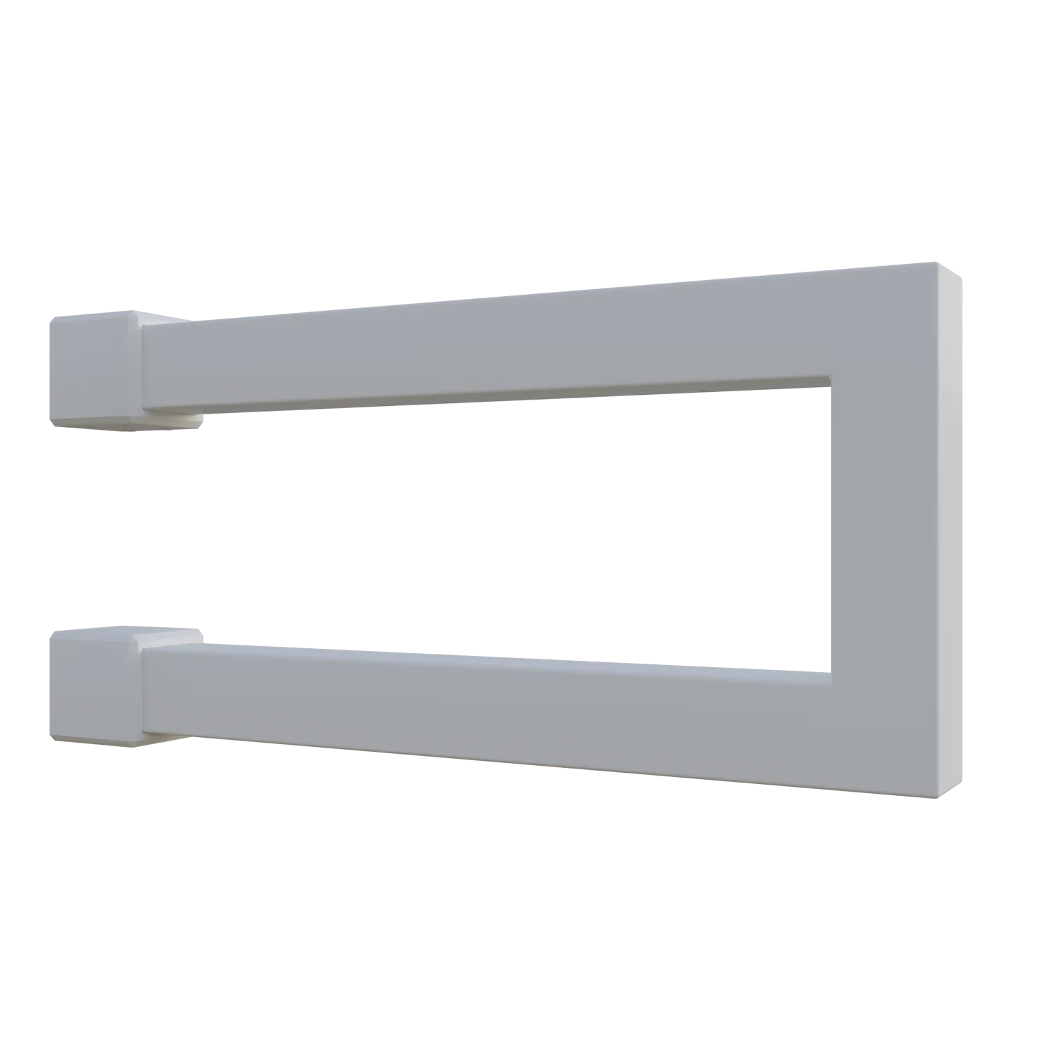 Wandgarderobe Eslin quadratisch weiß freigestellt von der Seite dargestellt.