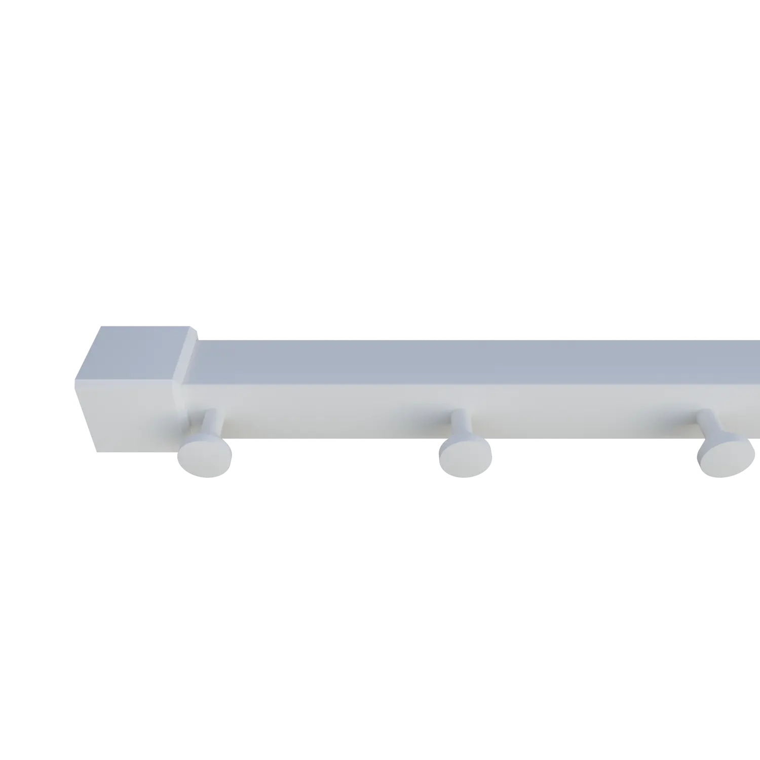 Clothes rail B square white shown in an animation video.