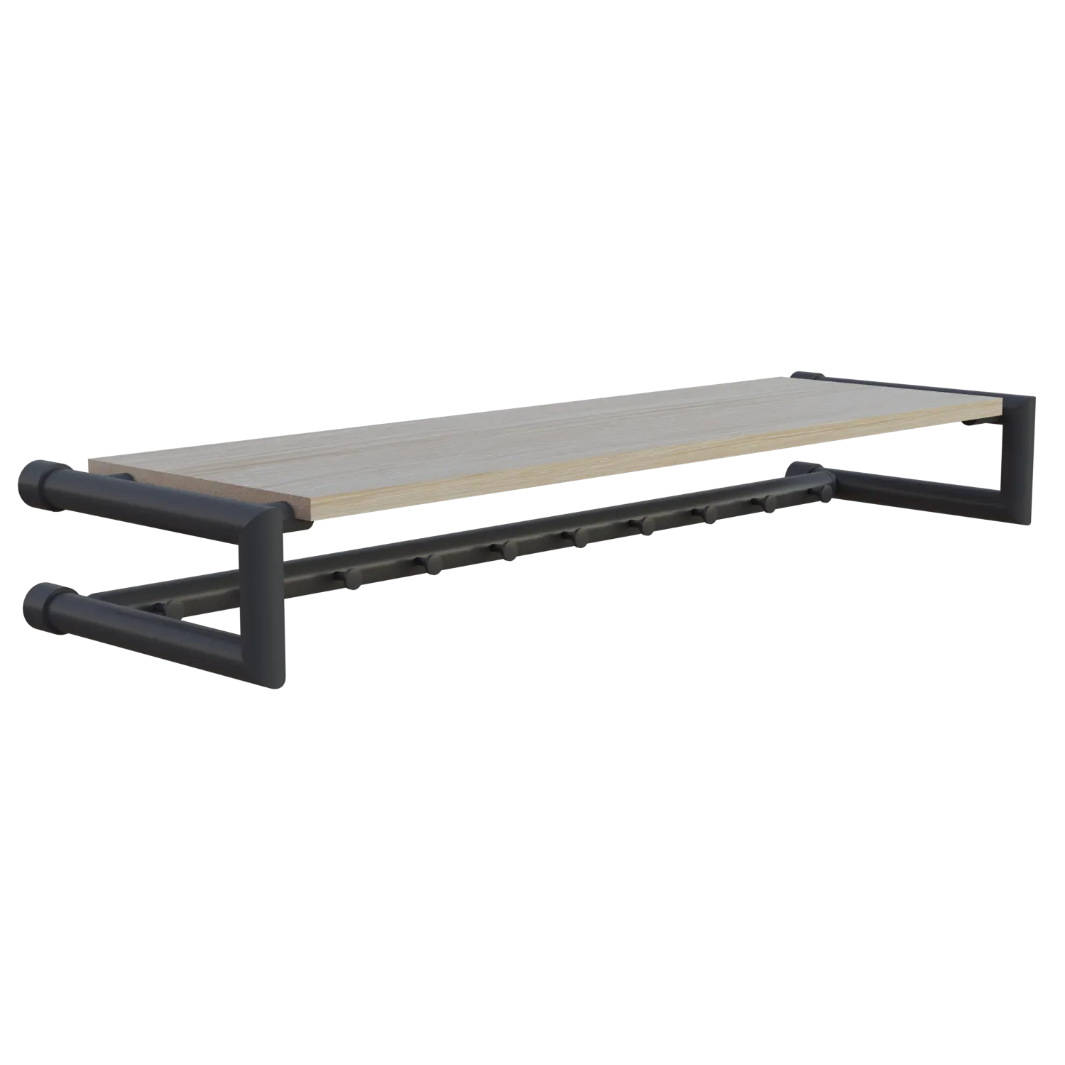Coat rack Ulena round anthracite shown as a cut-out from the side.