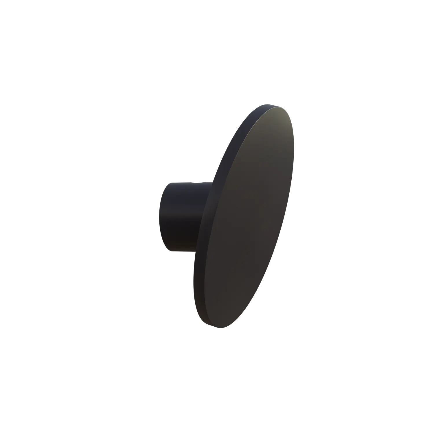 Wandkapstok Halo rond zwart aan de wand gemonteerd met een tas eronder.