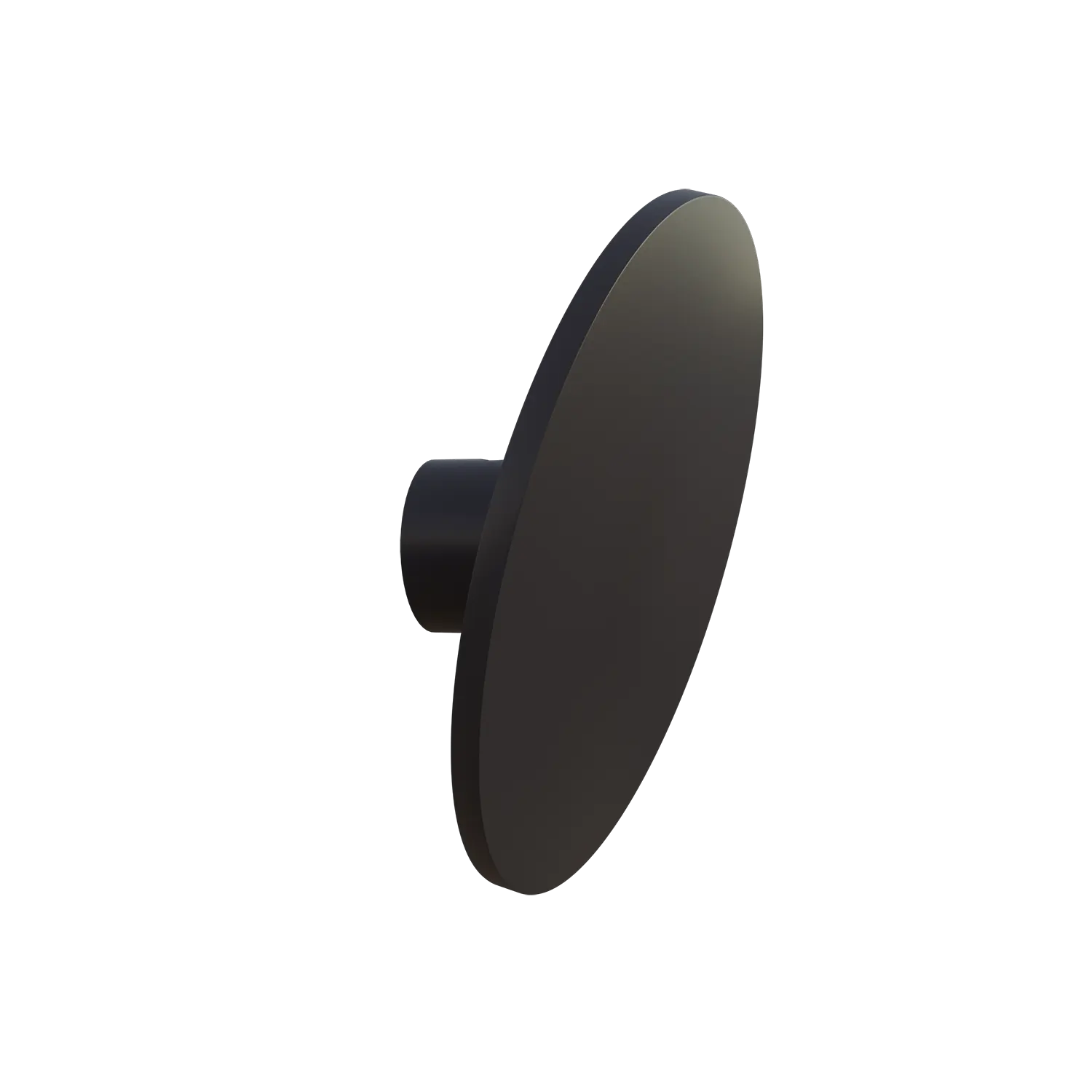 Wandkapstok Halo rond zwart aan de wand gemonteerd met een tas eronder.