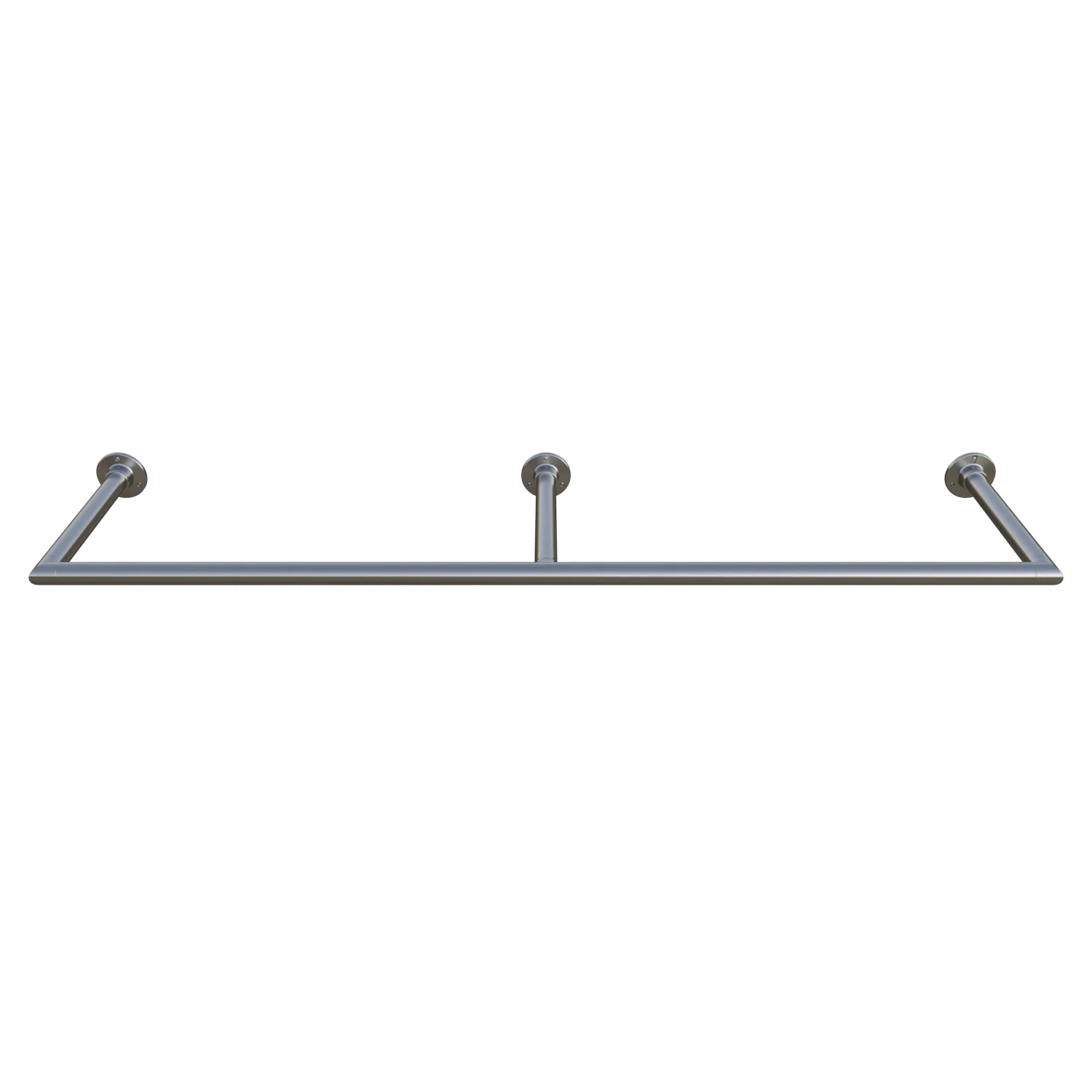 Wall-mounted coat rack Merlin round stainless steel shown as a cut-out from the side.