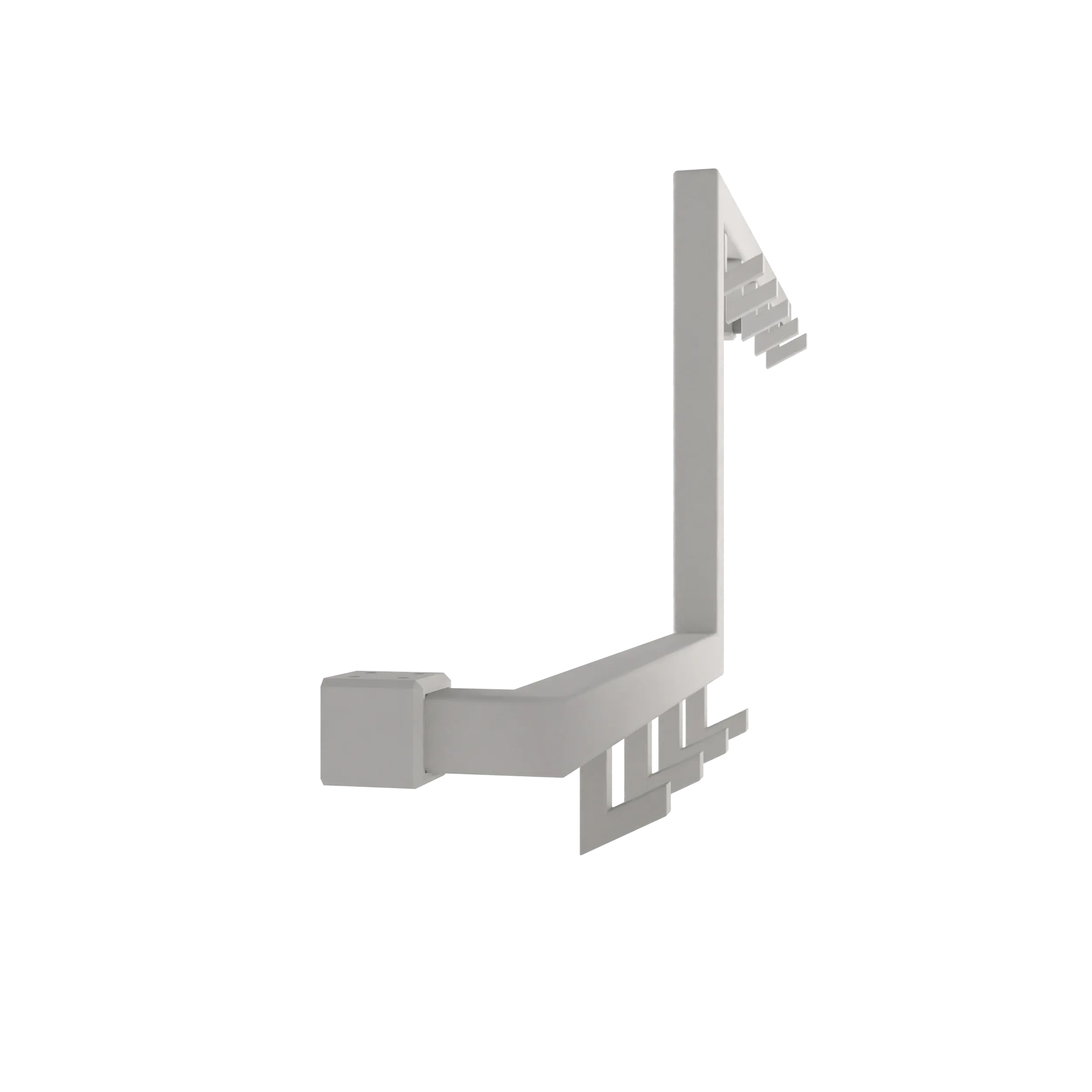 Wandgarderobe Varen quadratisch weiß als freigestelltes 3D-Rendering von der Seite.