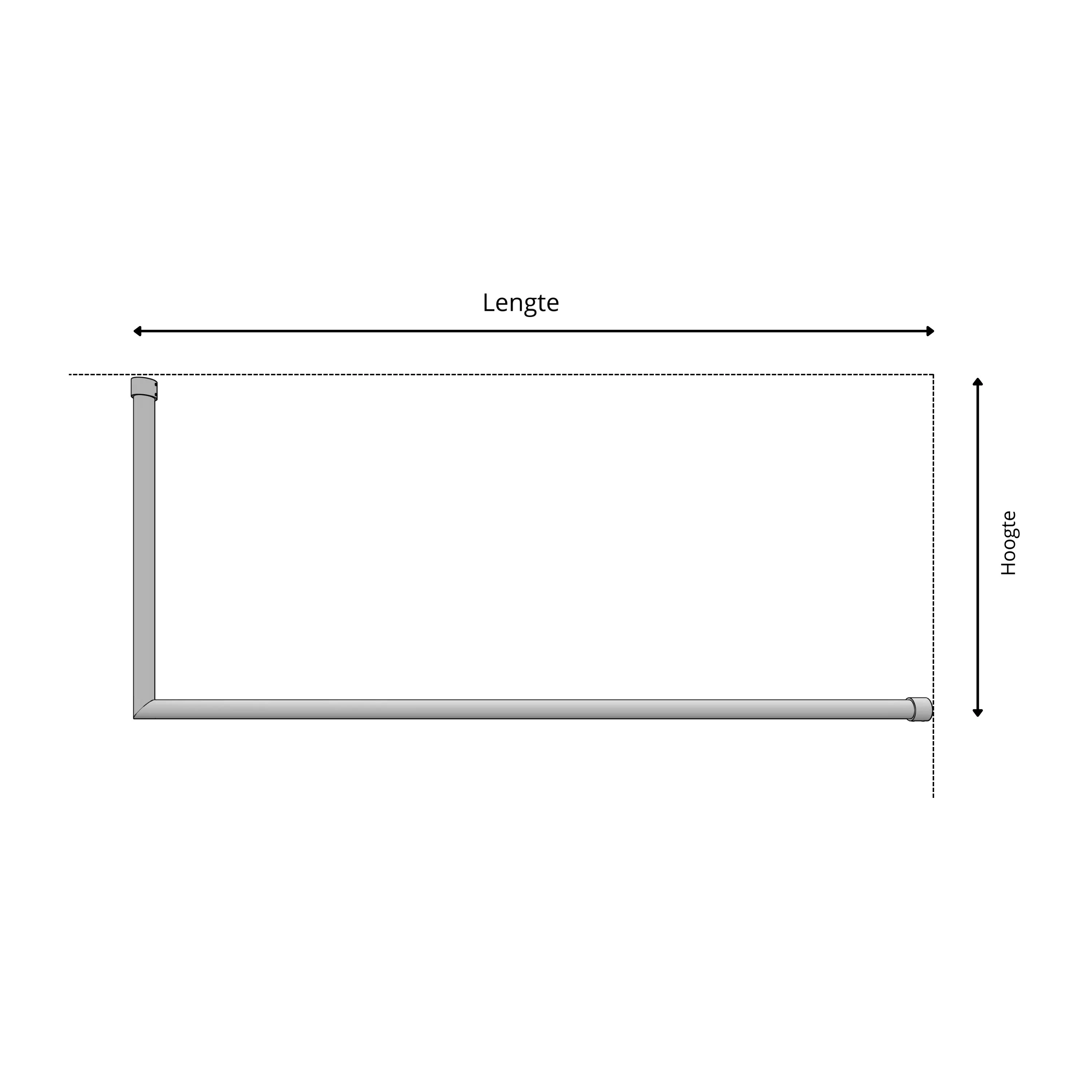 Garderobe Lovan rund weiß als technische Ansicht mit Maßangabe 250 mm dargestellt.