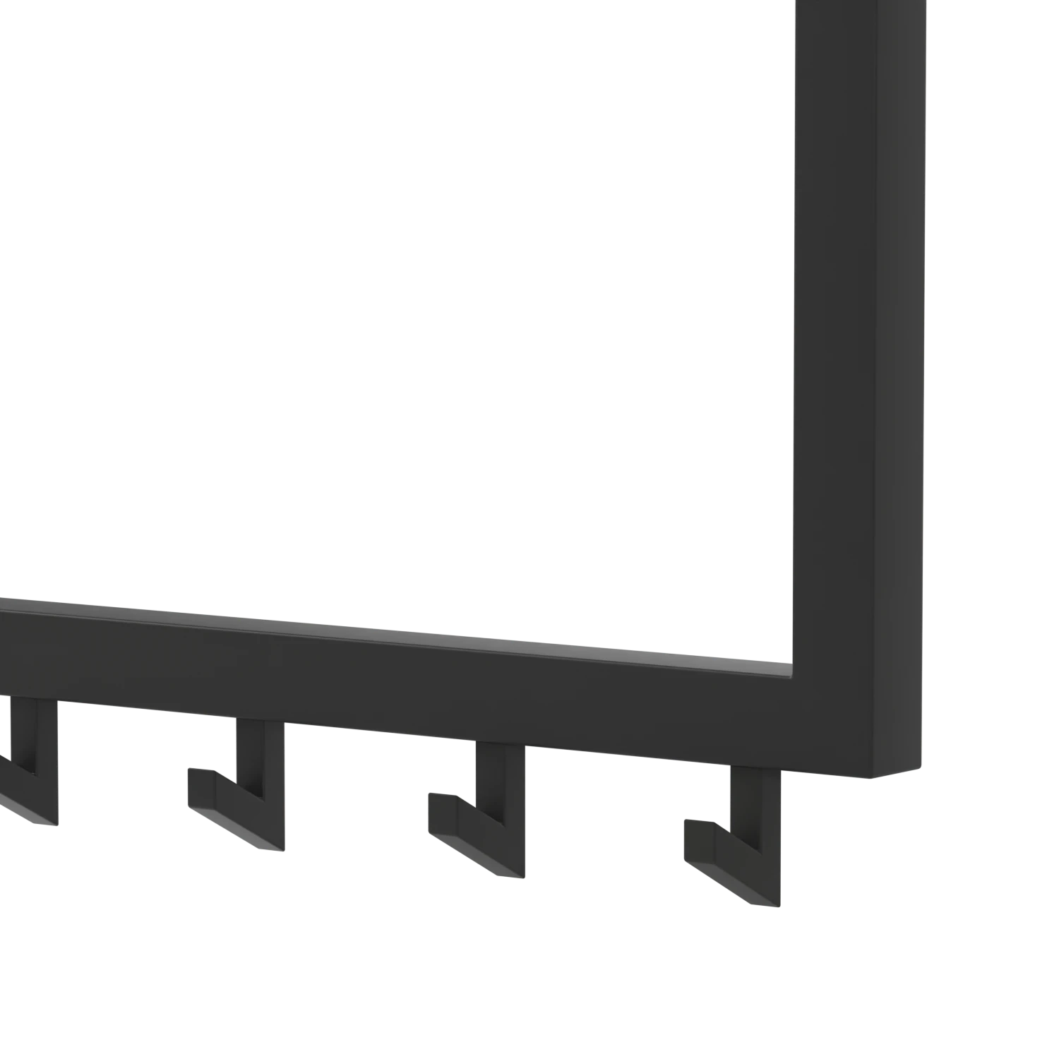 Garderobe Nalen quadratisch schwarz freigestellt als Produktansicht dargestellt.