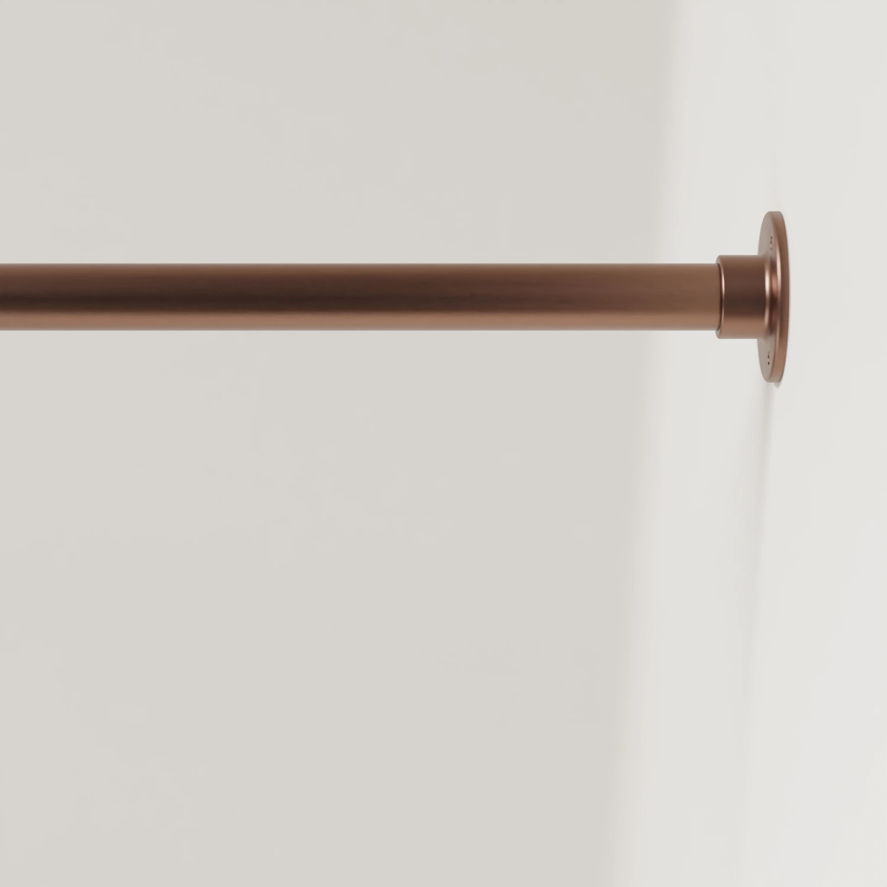Detailbeeld van Garderobestang A aan de wand, brons, rond Ø25mm, zonder haken.