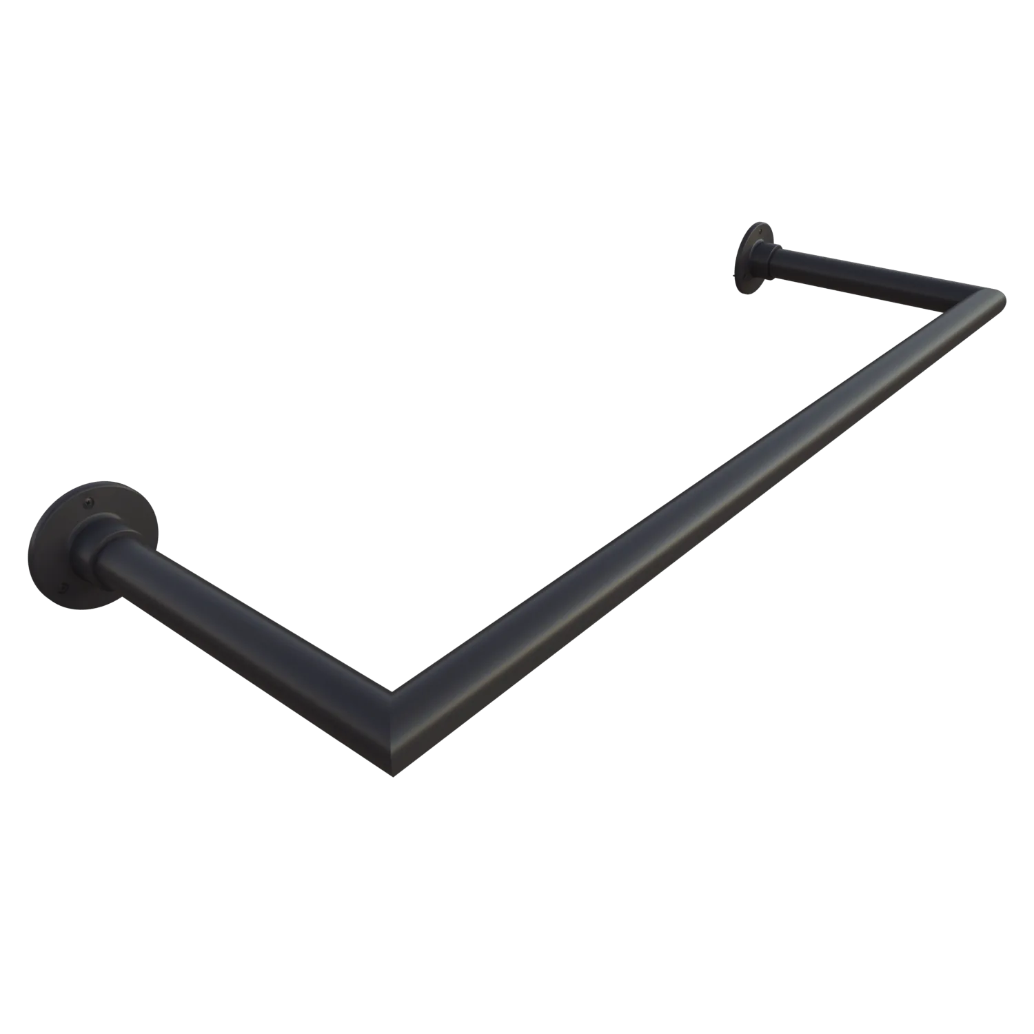 Wandgarderobe Sonel rund schwarz freigestellt in schräger Ansicht dargestellt.