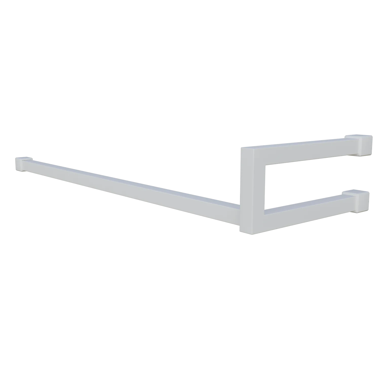 Garderobe Lorien quadratisch weiß freigestellt von der Seite dargestellt.