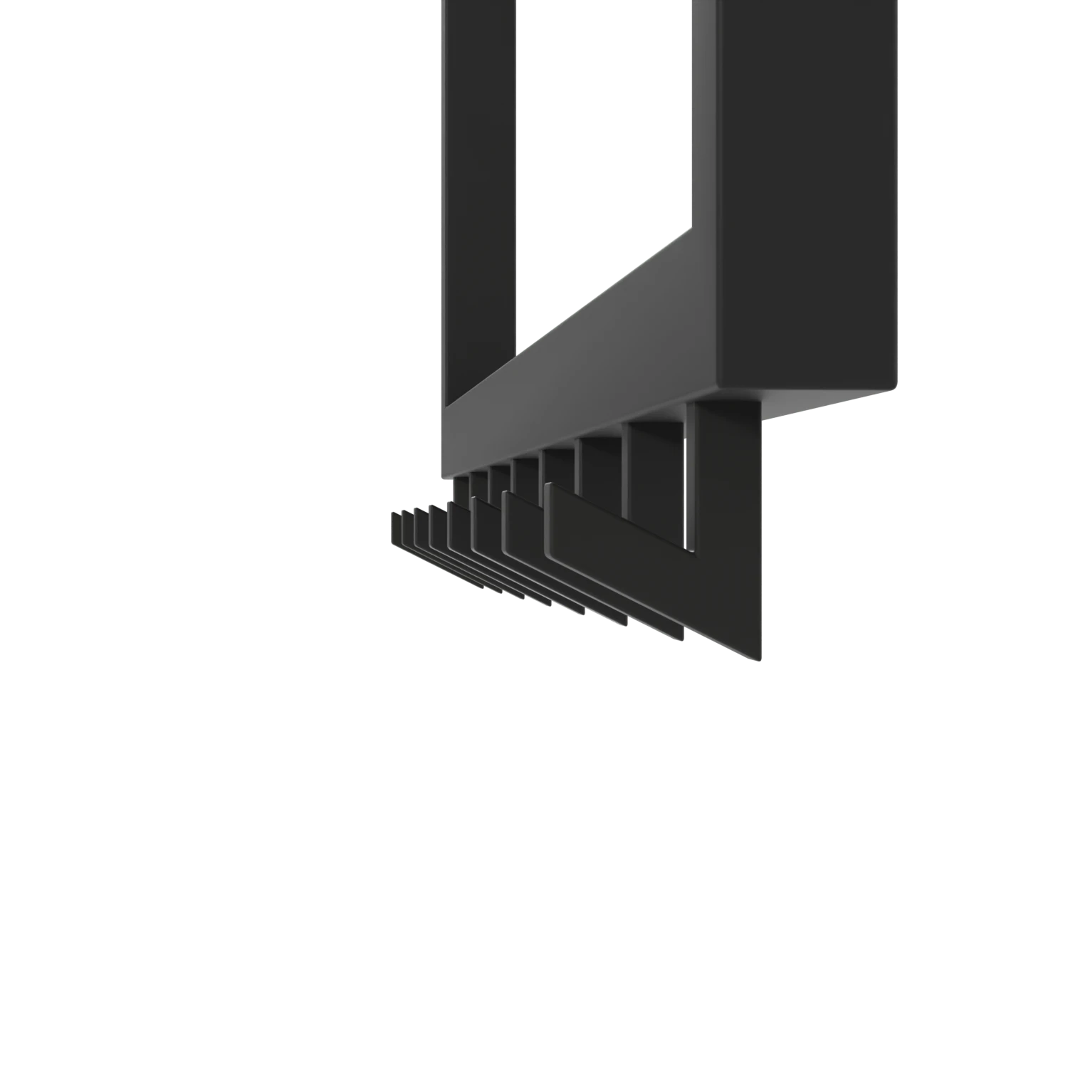 Garderobe Nalen quadratisch schwarz freigestellt als Produktansicht dargestellt.