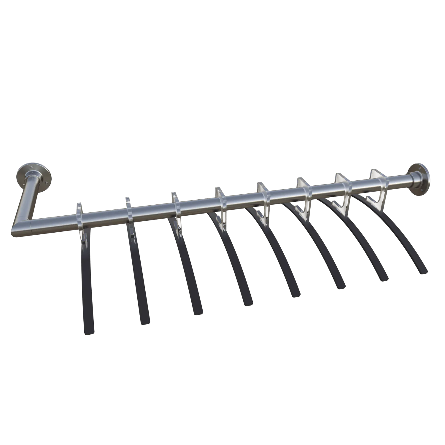 Wandgarderobe Lauvem rund Edelstahl freigestellt als Produktansicht dargestellt.