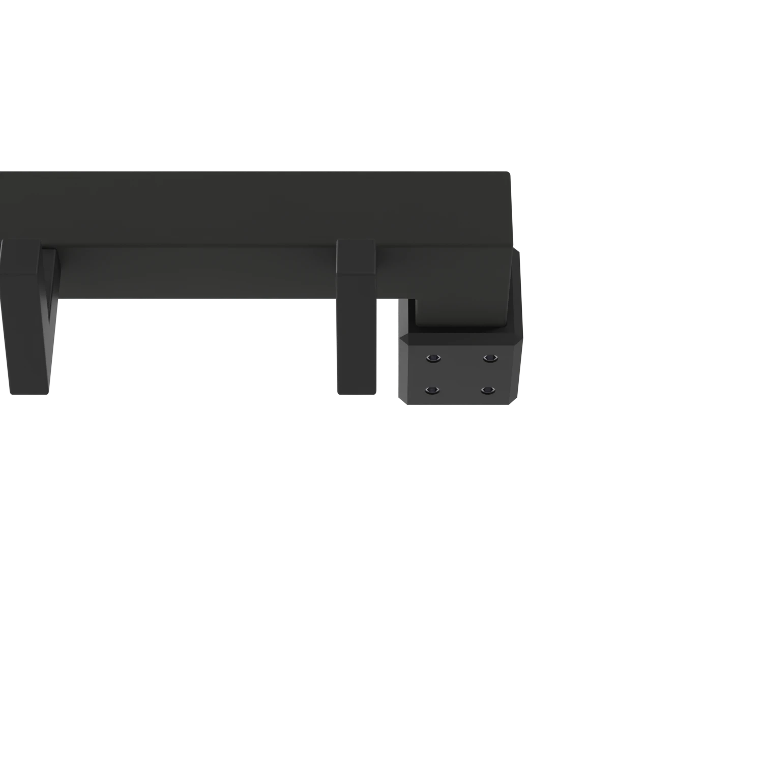 Wandgarderobe Hylan quadratisch schwarz mit Detail der Befestigung dargestellt.