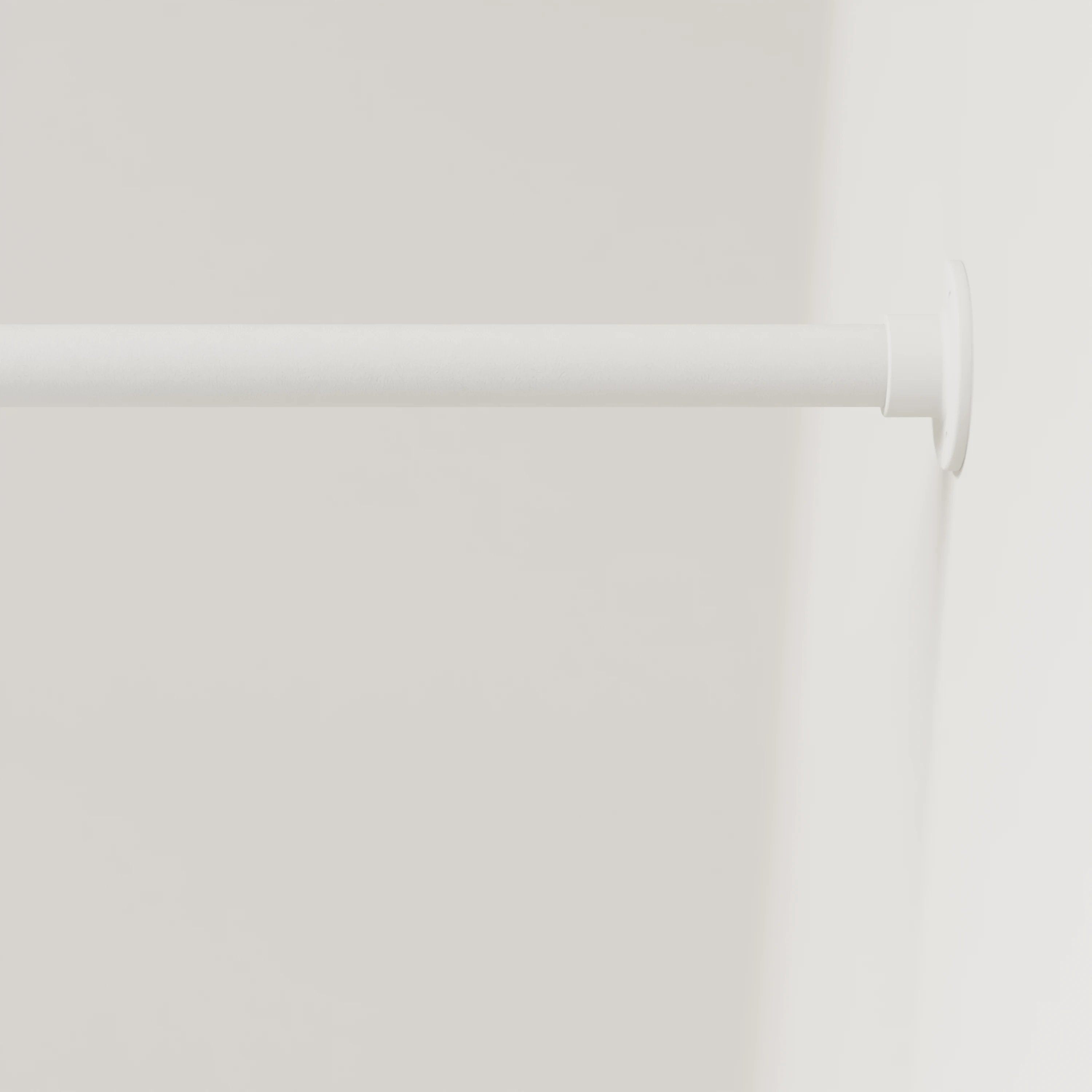 Detailbeeld van Garderobestang A aan de wand, wit, rond Ø25mm, zonder haken.