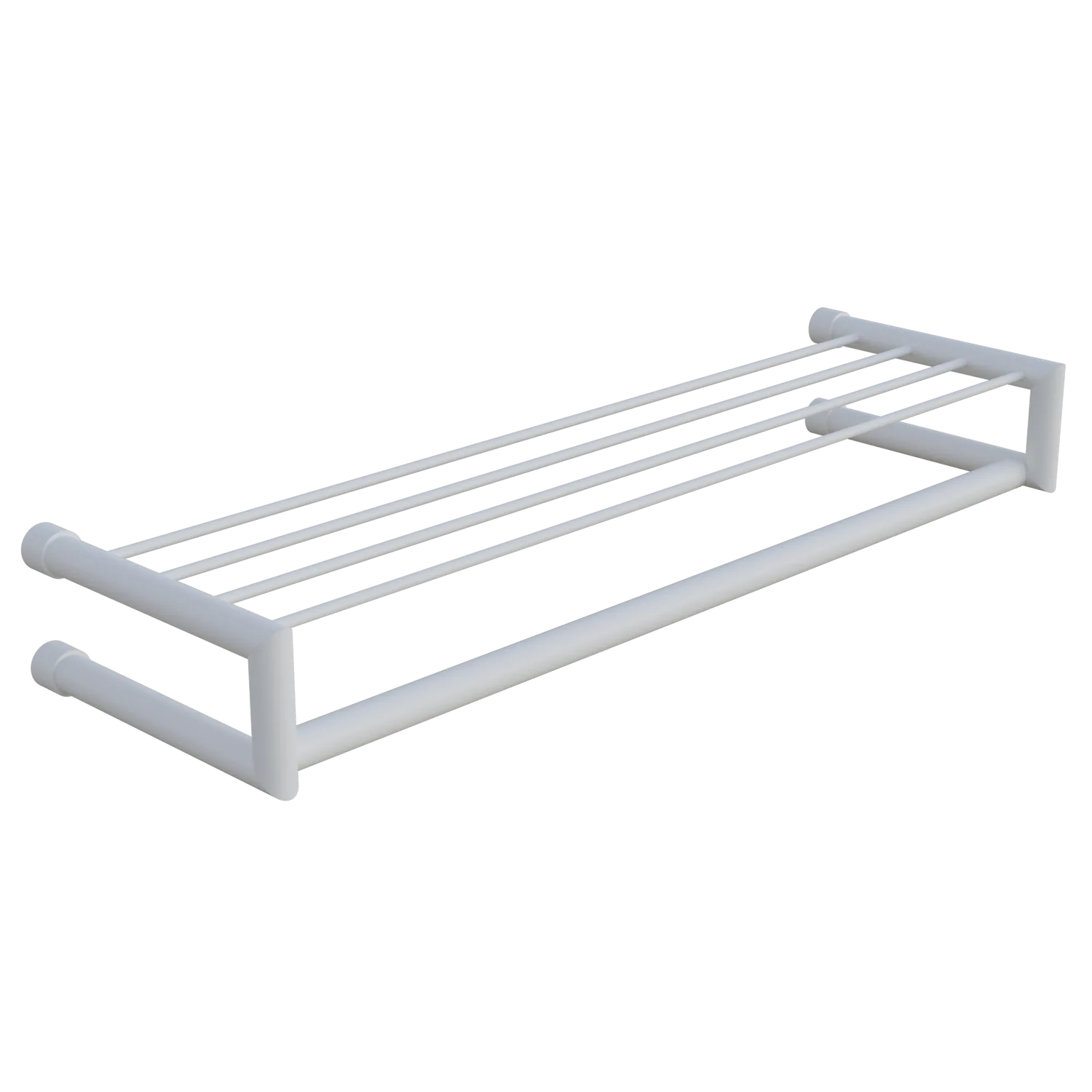 Coat rack Uven round white shown as a cut-out from the side.